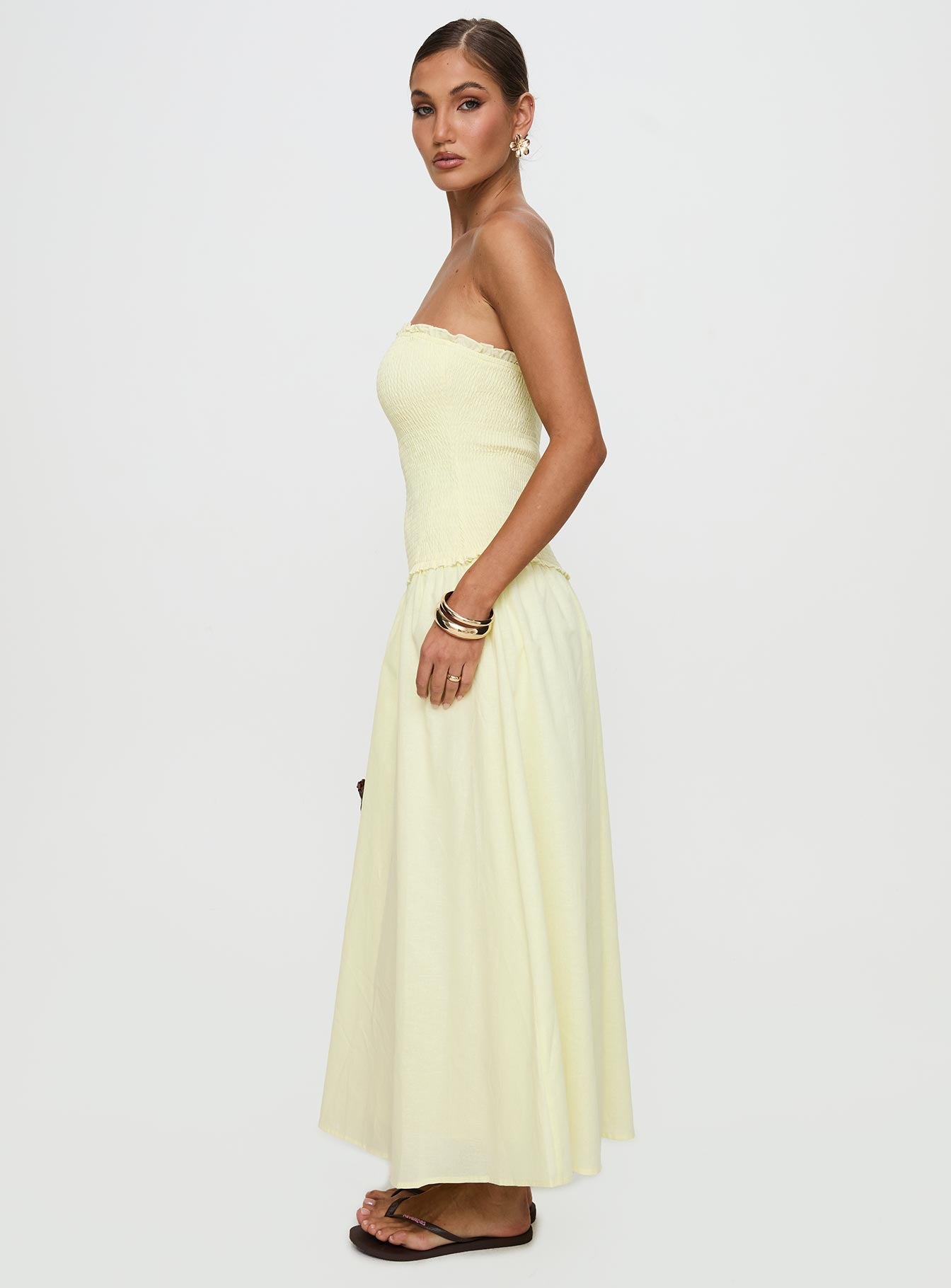 Tinsie Strapless Maxi Dress | Yellow | Womens | Princess Polly Tinsie Strapless Maxi Dress | Yellow | Womens | Princess Polly
