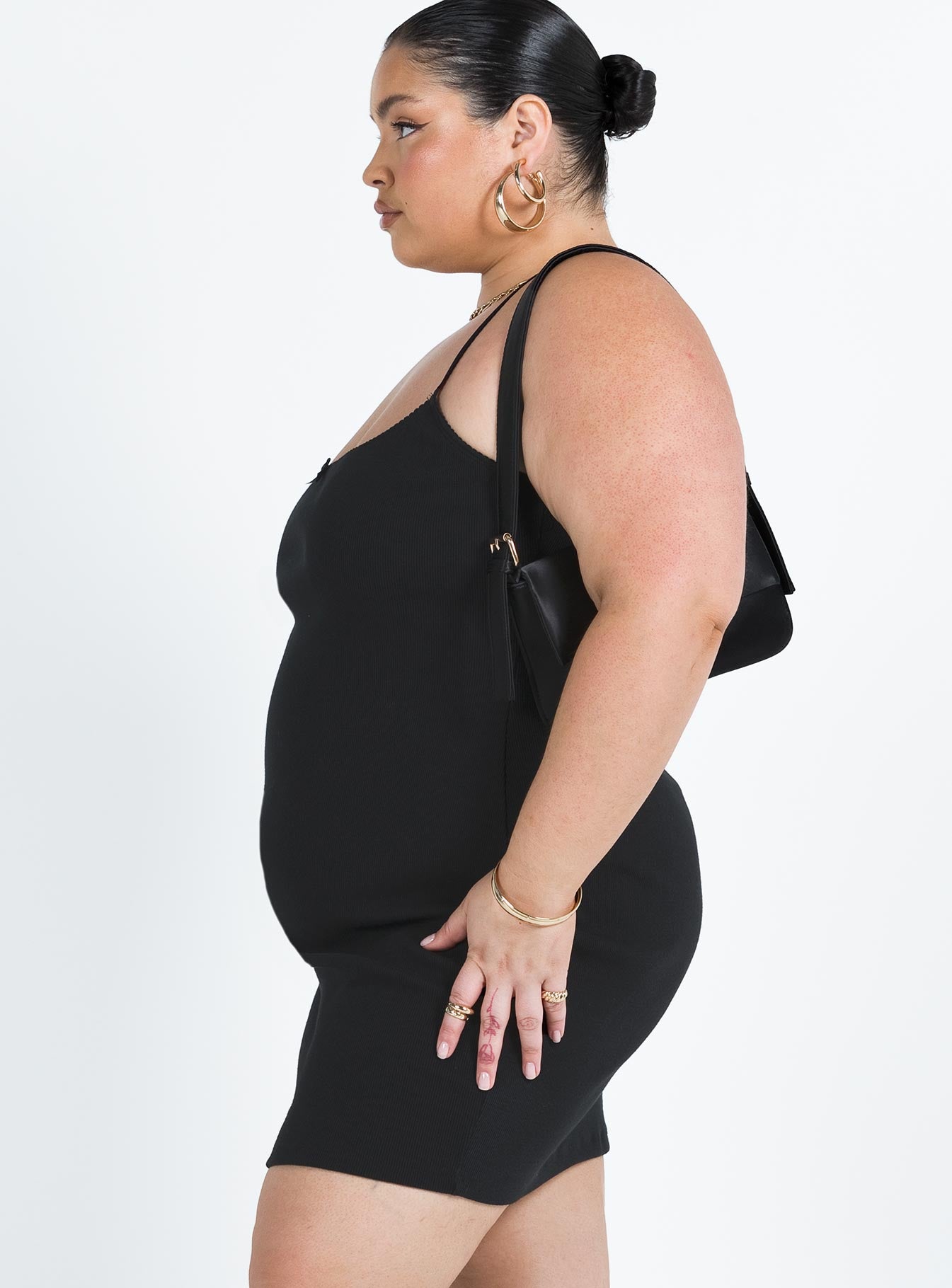 product Princess Polly Asymmetric Neckline  Katrina Mini Dress Black Curve