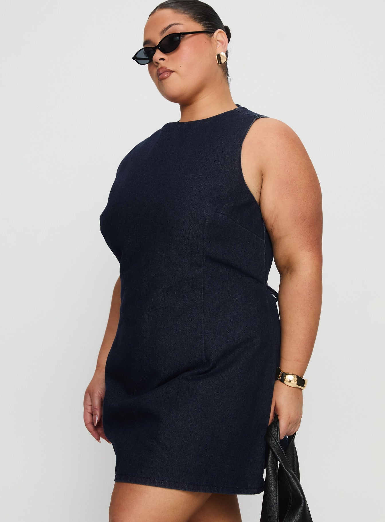 Ainsleigh Shift Denim Playsuit Mid Wash Curve | Princess Polly