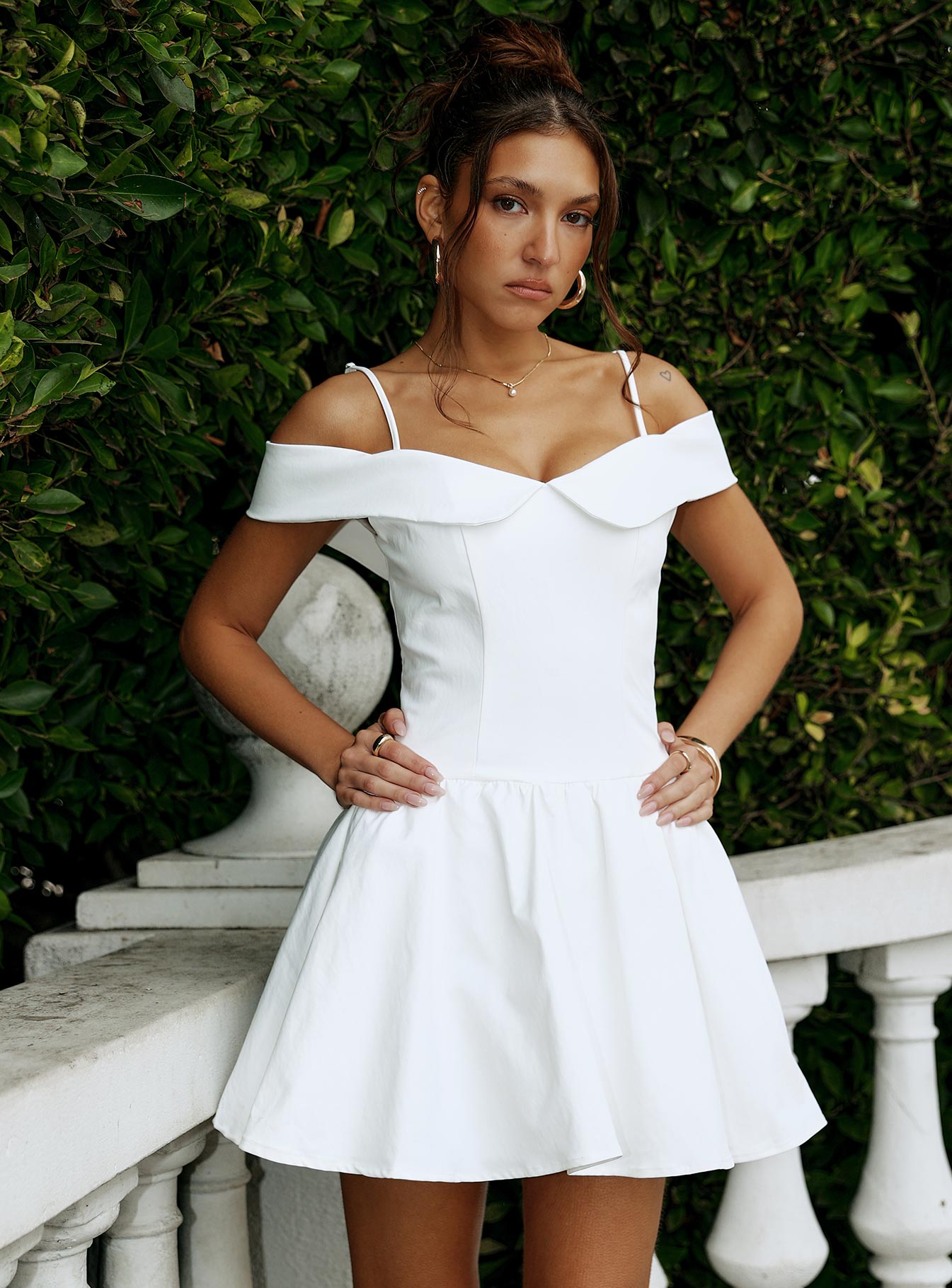 Streetlights Off Shoulder Mini Dress White | Princess Polly Streetlights Off Shoulder Mini Dress White | Princess Polly