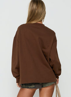 Opollo V Neck Jumper Brown