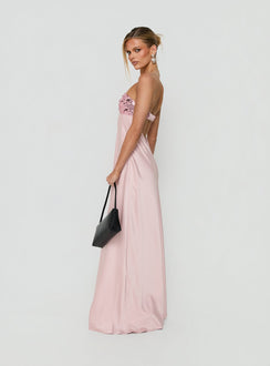 See The Vision Sequin Bust Strapless Maxi Dress Pink