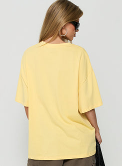Botanic Lover Oversized Graphic Tee Washed Yellow