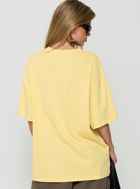 Botanic Lover Oversized Graphic Tee Washed Yellow