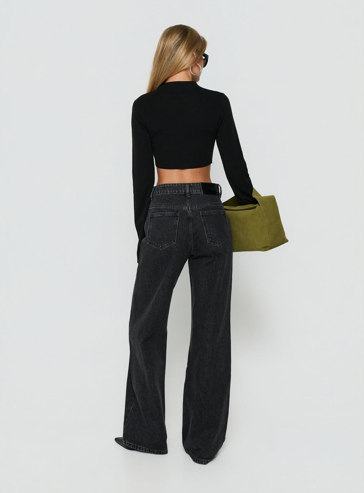 Konstanze High Rise Baggy Jeans Washed Black