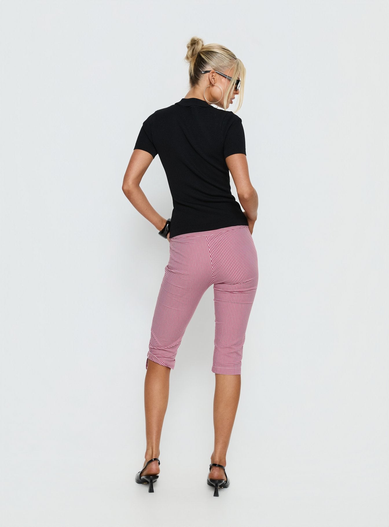 Rossie Capri Pants Red Gingham | Princess Polly