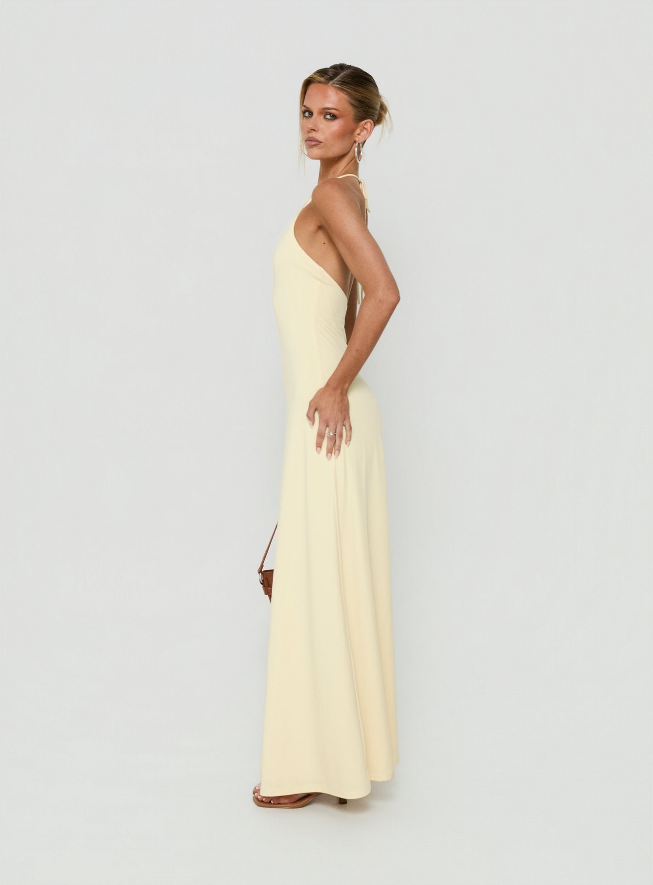 Palmas Halter Maxi Dress / Butter Yellow