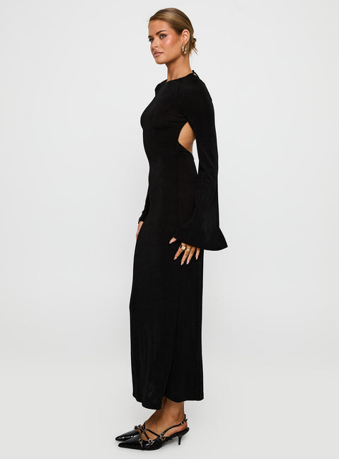amersham long sleeve maxi dress black fitted lace wedding dress Amersham Long Sleeve Maxi Dress Black