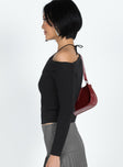 Sweater Ribbed knit material Cold shoulder design Folded neckline Good stretch Unlined 