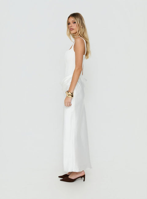 white tank maxi dress Ryana Corset Drape Maxi Dress | White | Womens