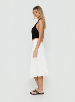 Silver Springs Midi Skirt White