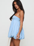 Ismene Bubble Hem Mini Dress Blue