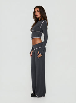 Kimberlyn Jersey Straight Leg Pants Grey