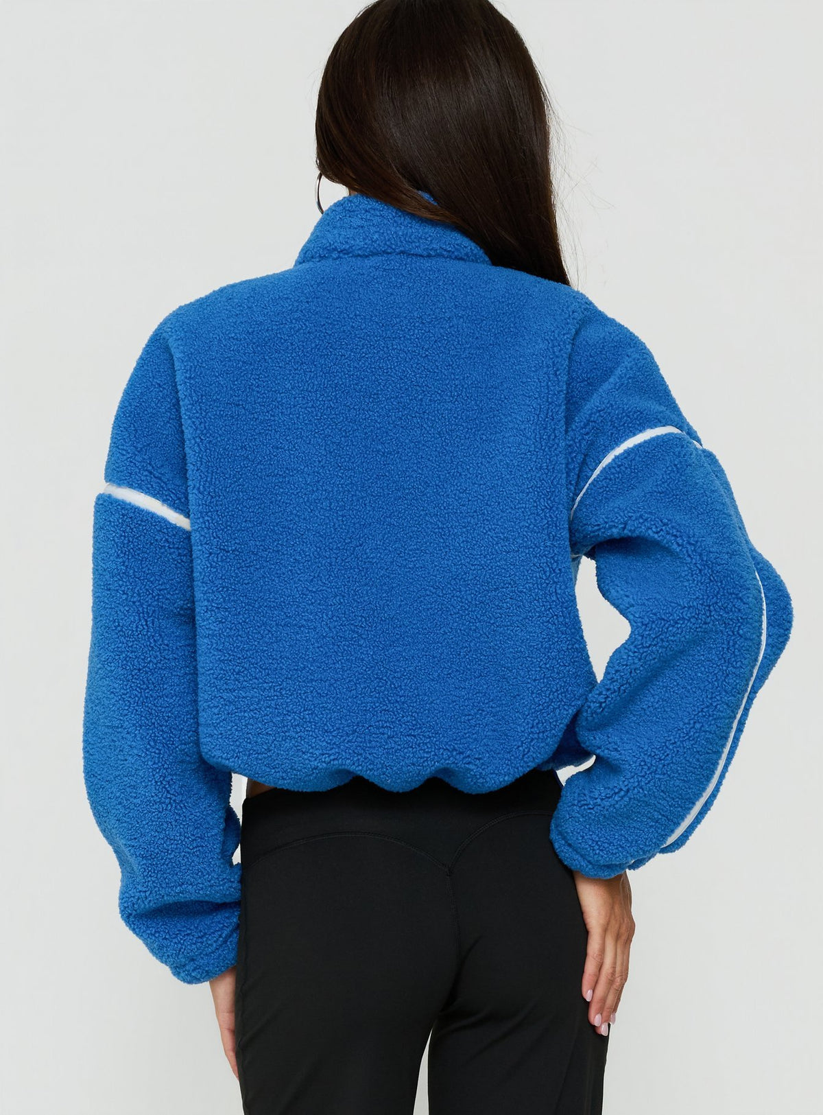 Sammee Polar Fleece Contrast Zip Through Jacket Blue / White