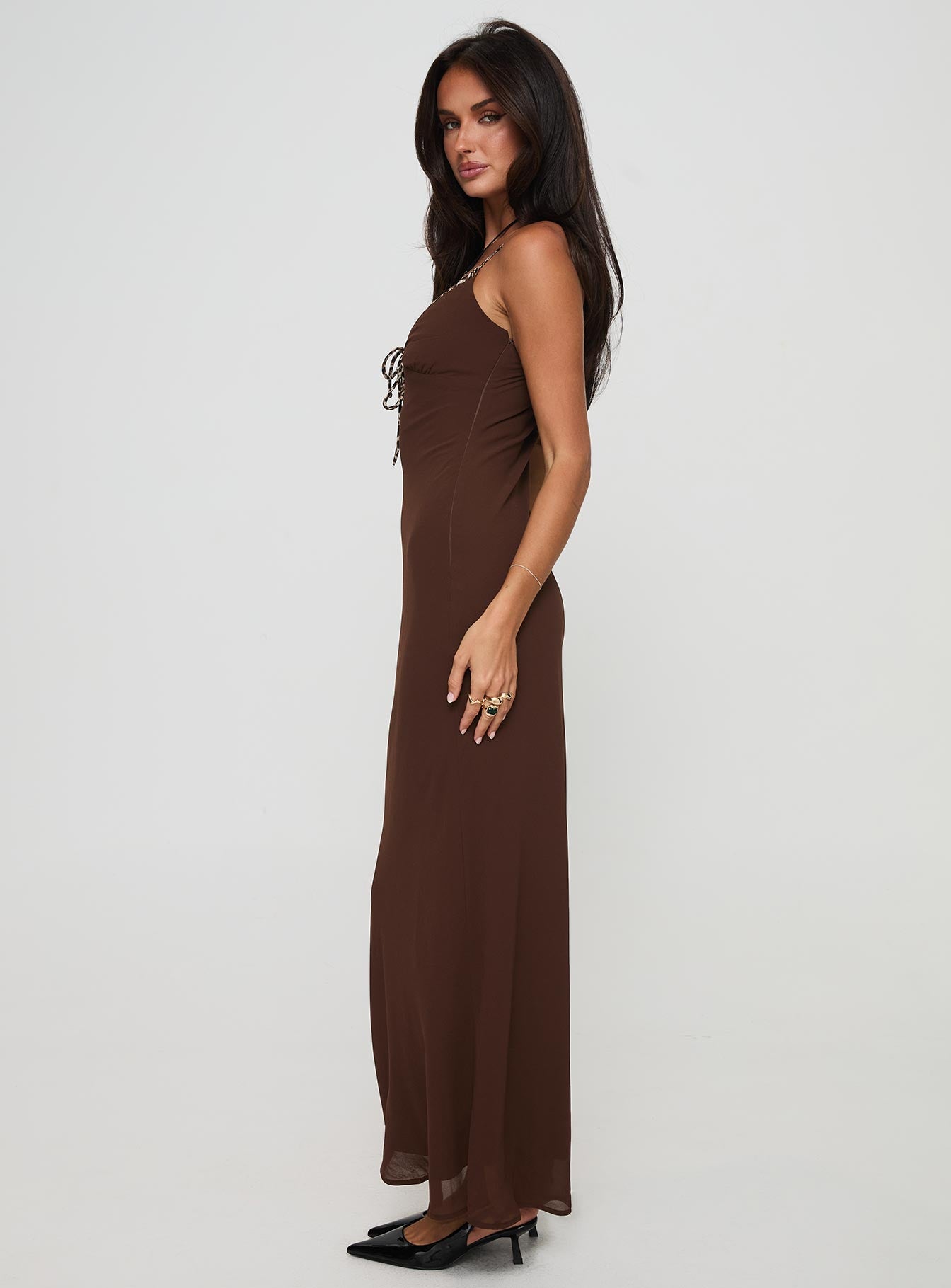 Moorey Maxi Dress Brown | Princess Polly