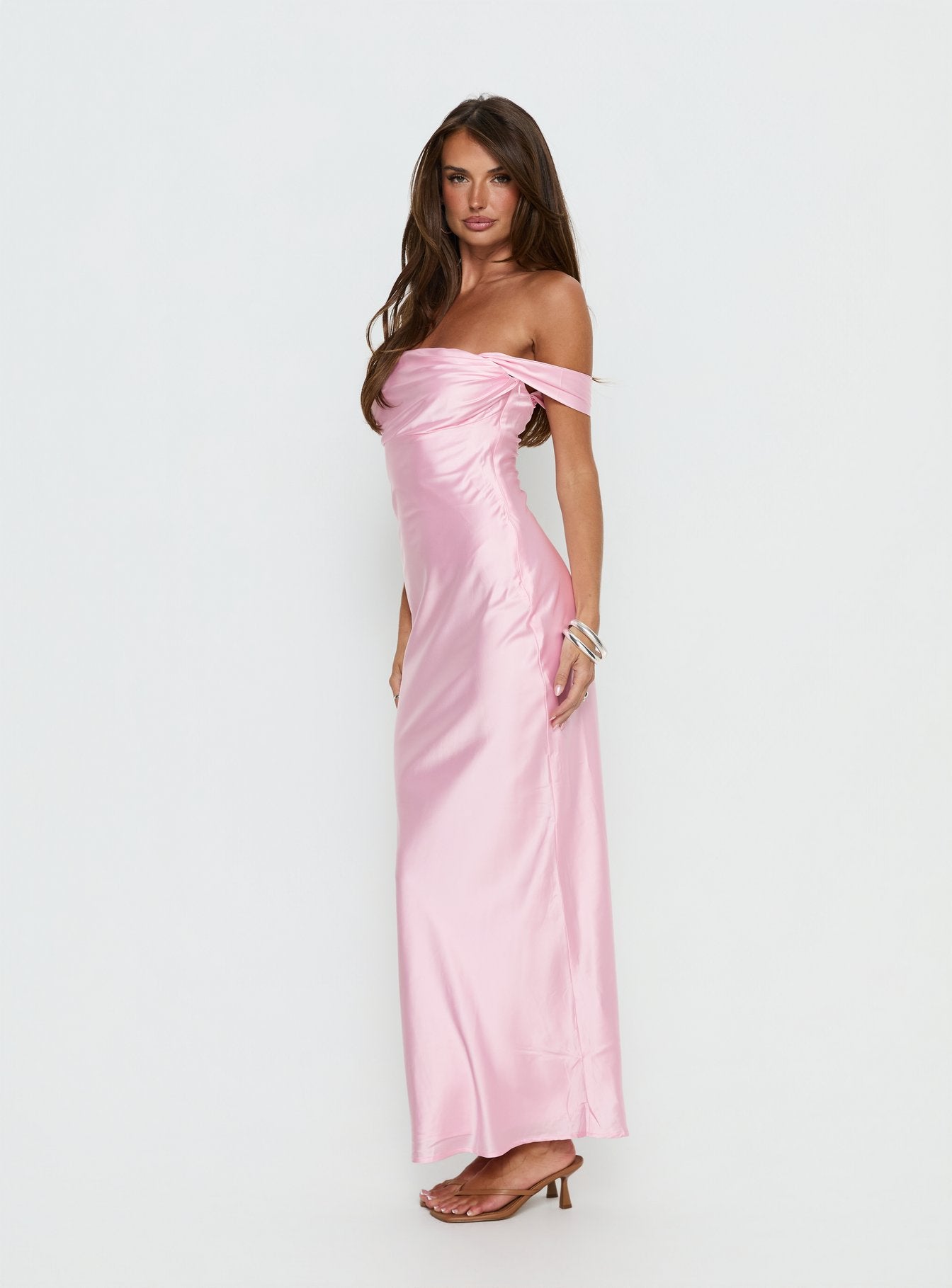 Azura Off The Shoulder Maxi Dress Pink | Princess Polly Azura Off The Shoulder Maxi Dress Pink | Princess Polly