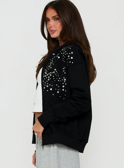 All Day Studded Oversized Hoodie Black