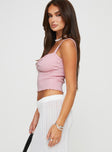 Princess Polly Sleeveless Plunger  Dalma Twist Top Pink