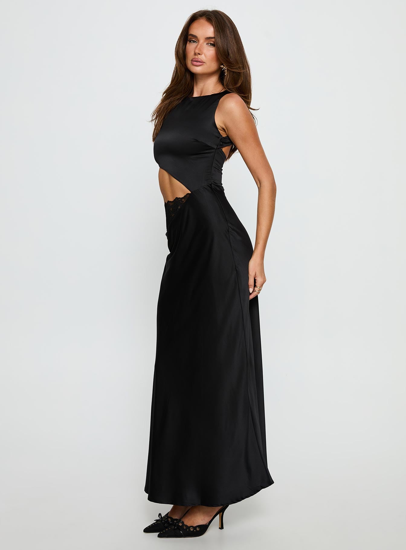 Lareina Keyhole Lace Maxi Dress Black | Princess Polly Lareina Keyhole Lace Maxi Dress Black | Princess Polly