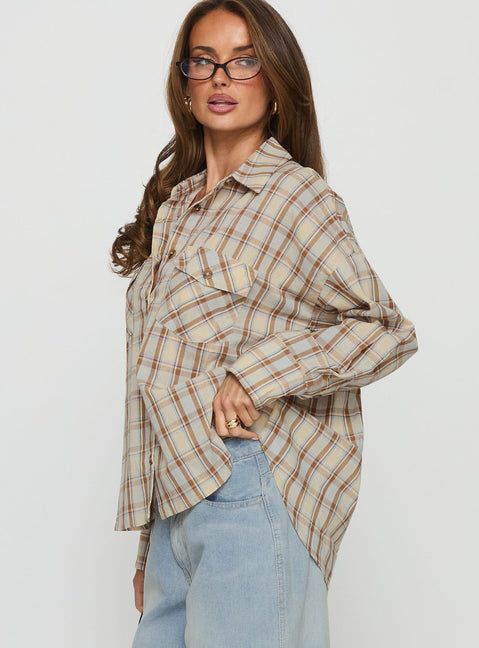 Sweet Summer Flannel Top Blue Check