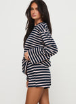 Olive Branch Set Navy / Pink Stripe