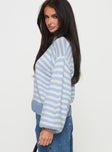 product Harmony Knit Sweater Blue / White Stripe Princess Polly  Cropped 