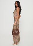 Floral print maxi skirt Good stretch, fully lined
