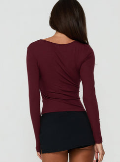 Taelissa Layered Long Sleeve Top Plum
