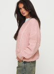 Hour Of Love V Neck Sweater Pink