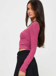 Looking For Love Long Sleeve Top Pink