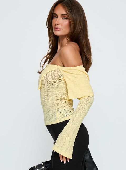 Cartrell Foldover Off Shoulder Top Lemon