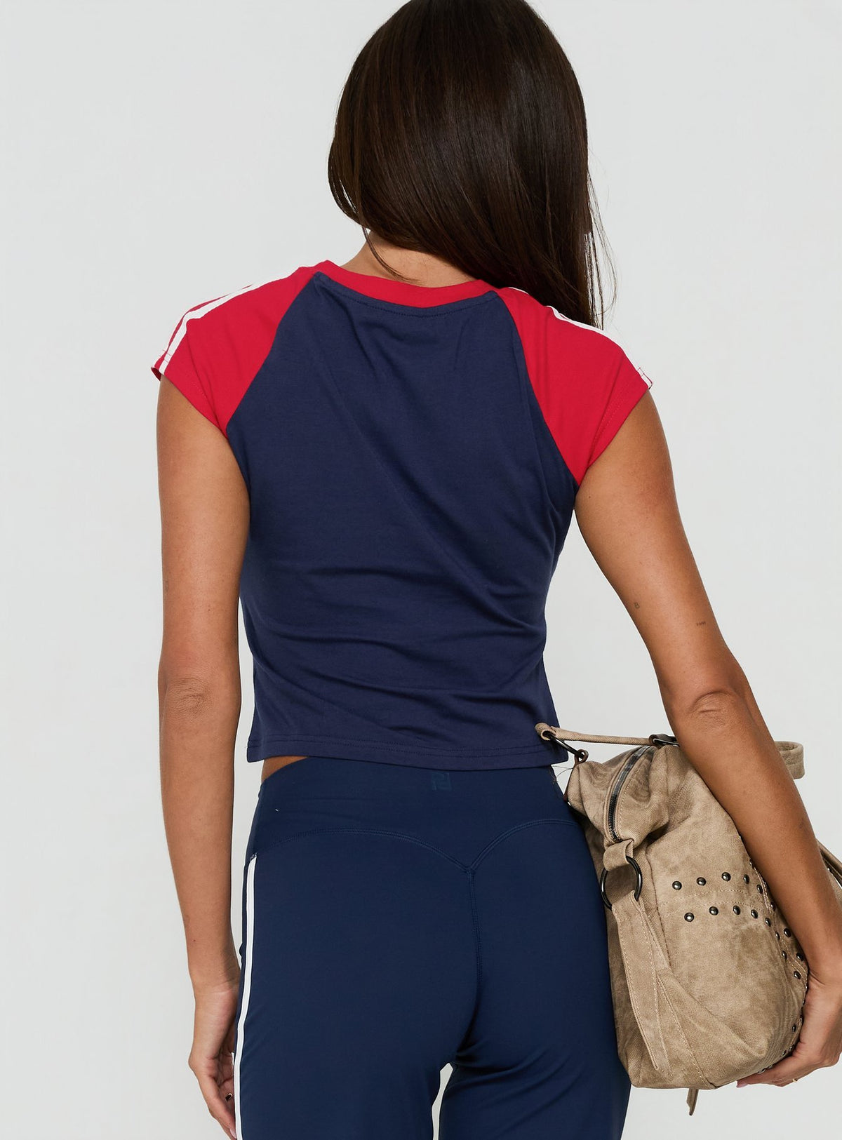 Goal Digger Graphic Baby Tee Red / Navy