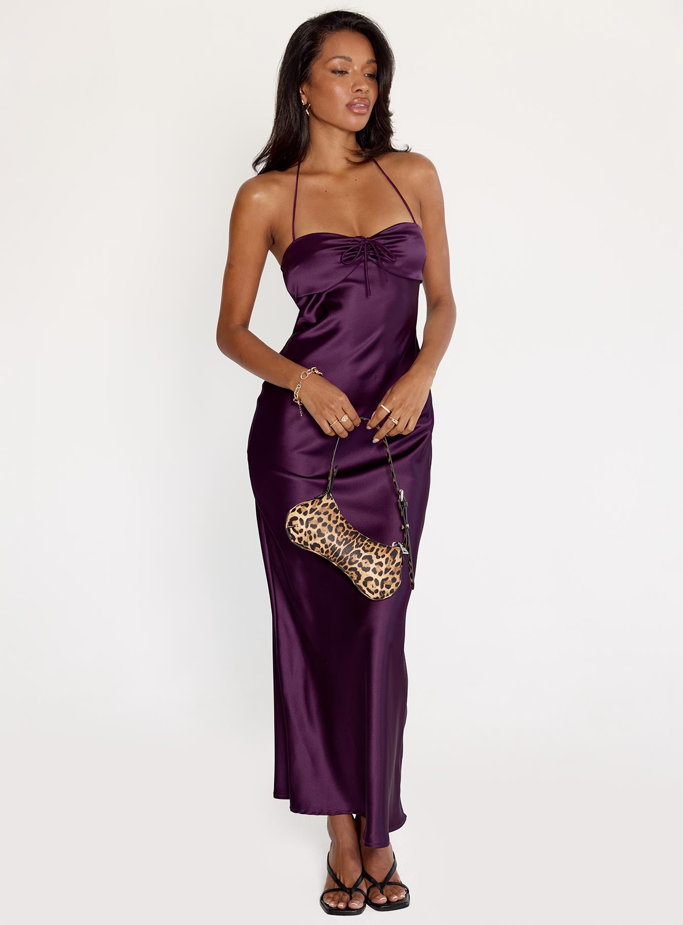 Fireproof Halter Maxi Dress Plum | Princess Polly