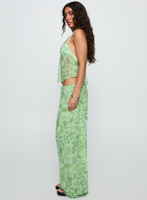 Finesse Pants Green Floral | Princess Polly Finesse Pants Green Floral | Princess Polly