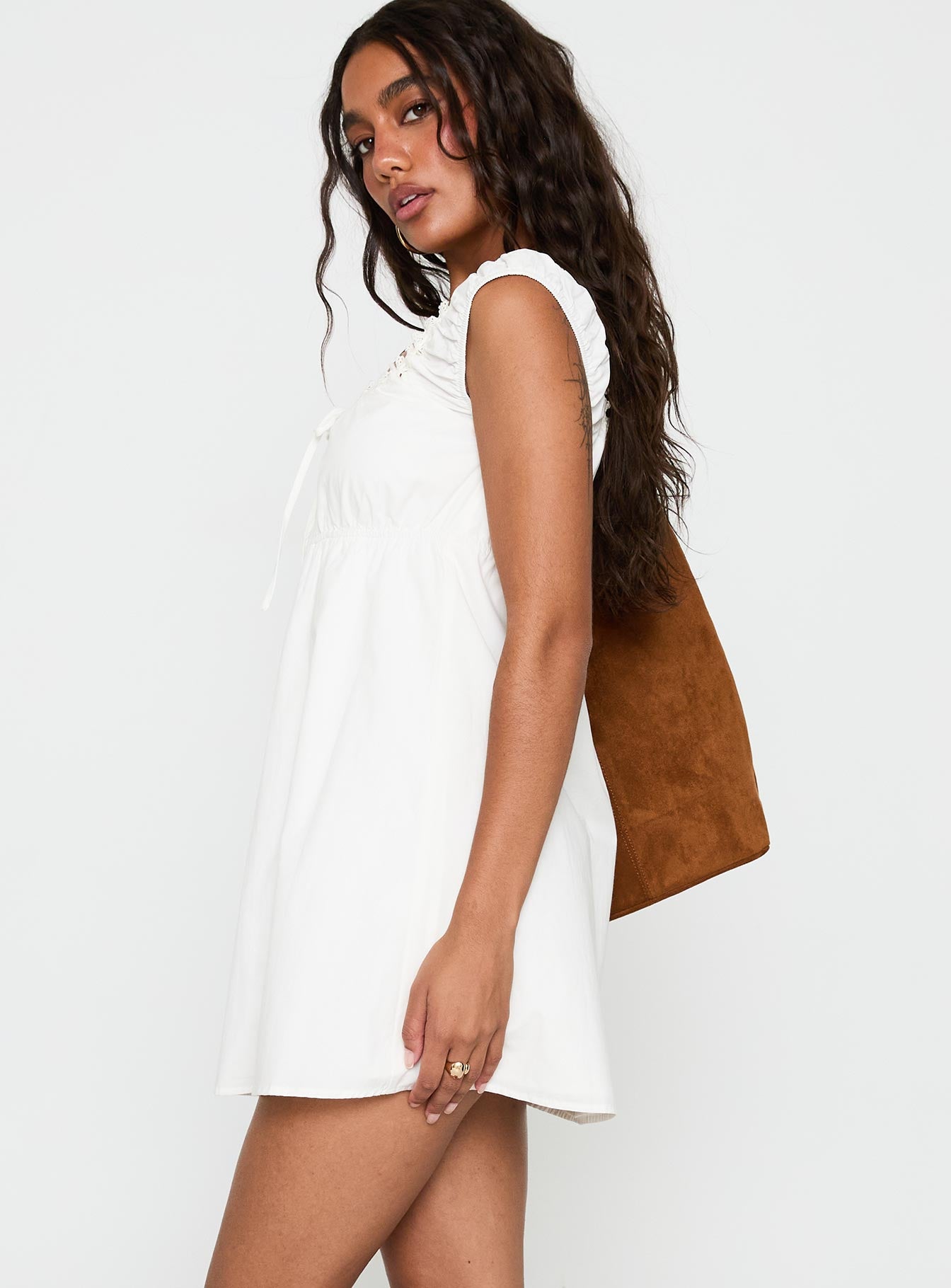 Gentle Love Mini Dress White | Princess Polly Gentle Love Mini Dress White | Princess Polly