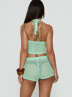 Next Level Knit Halter Top Green