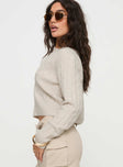Nicolie Cable Knit Sweater Beige