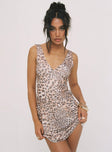 product Princess Polly Sweetheart Neckline  Zuba Mini Dress Leopard