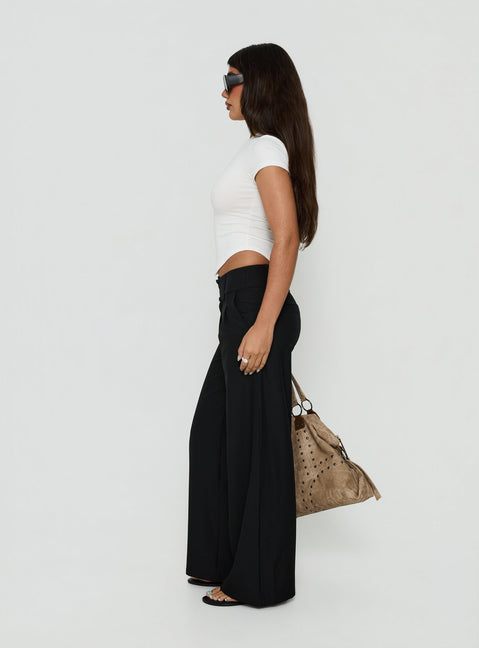 Loved Up Low Rise Baggy Pants Black Petite