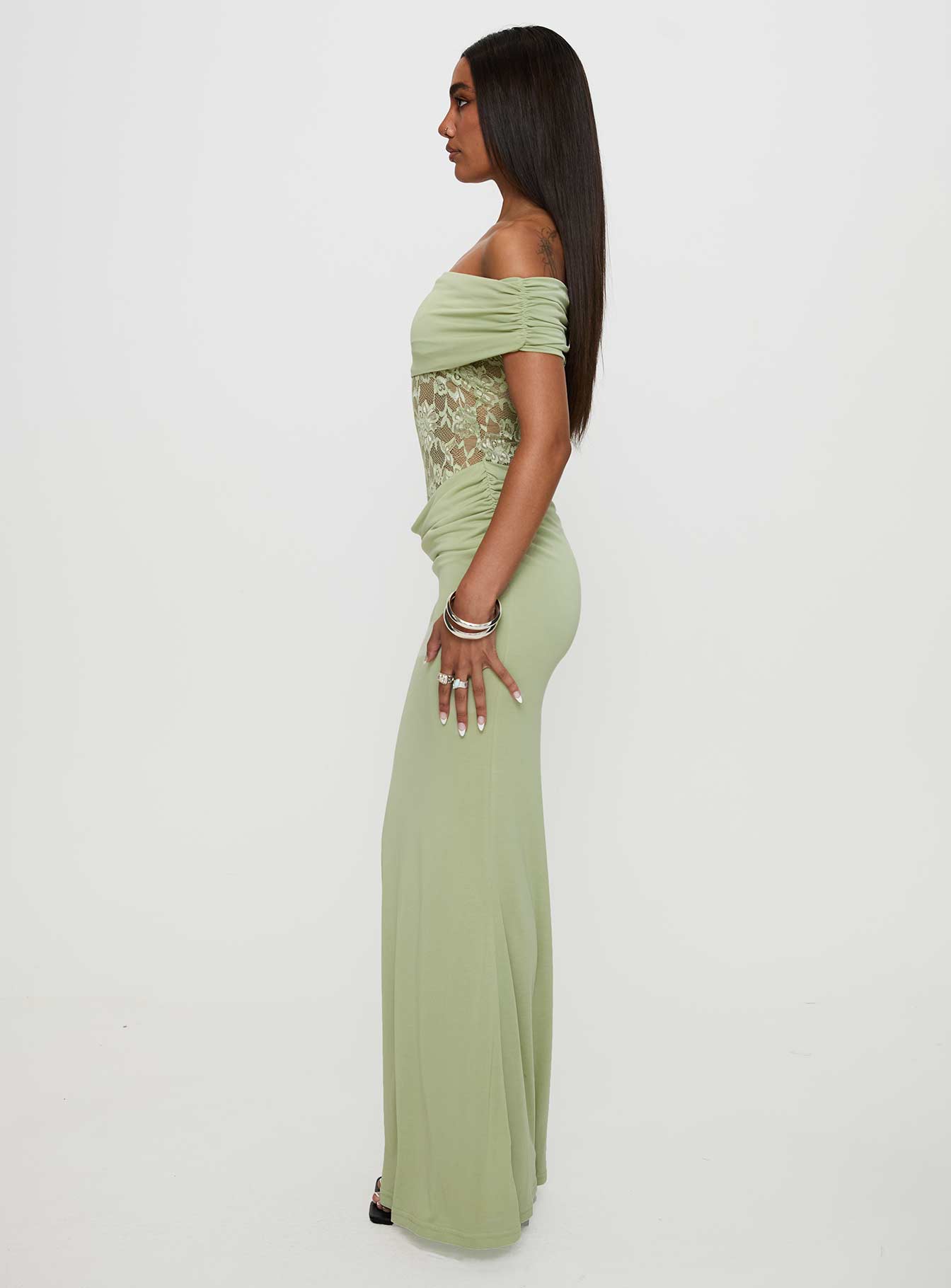 gwendolen off the shoulder maxi dress green Emerald Green Maxi - Green Velvet Maxi - OTS Maxi Dress