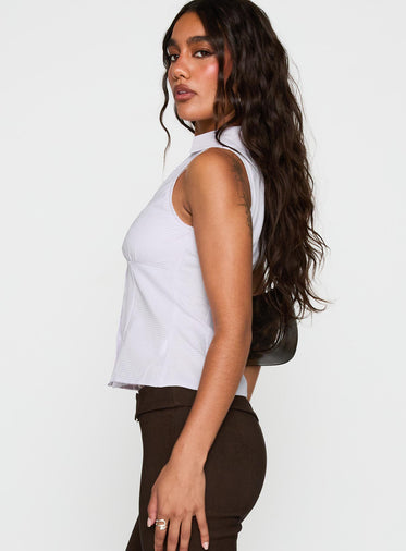 Mark On Me Sleeveless Top Purple Stripe