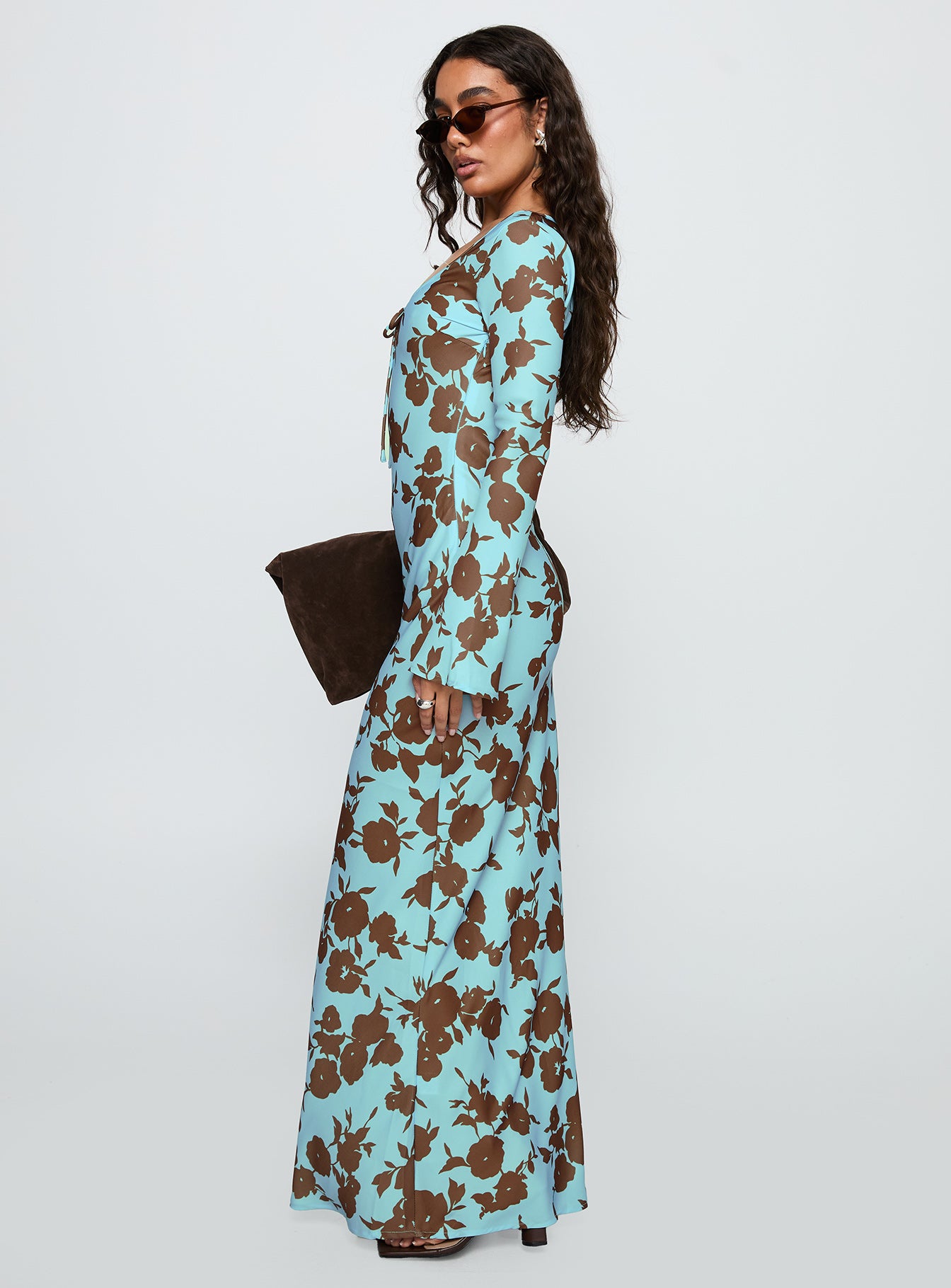 blue long sleeve dress princess polly Visualize Long Sleeve Mini Dress | Light Blue | Womens
