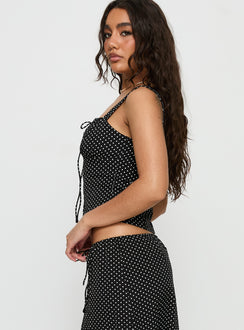 Modern Girl Top Black Polka