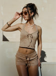 Eternal Youth Faux Suede Top Taupe