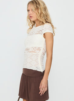 Coralee Lace Top White