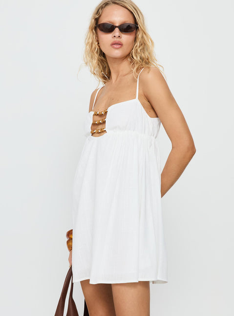 Beabado Beaded Mini Dress White | Princess Polly Beabado Beaded Mini Dress White | Princess Polly