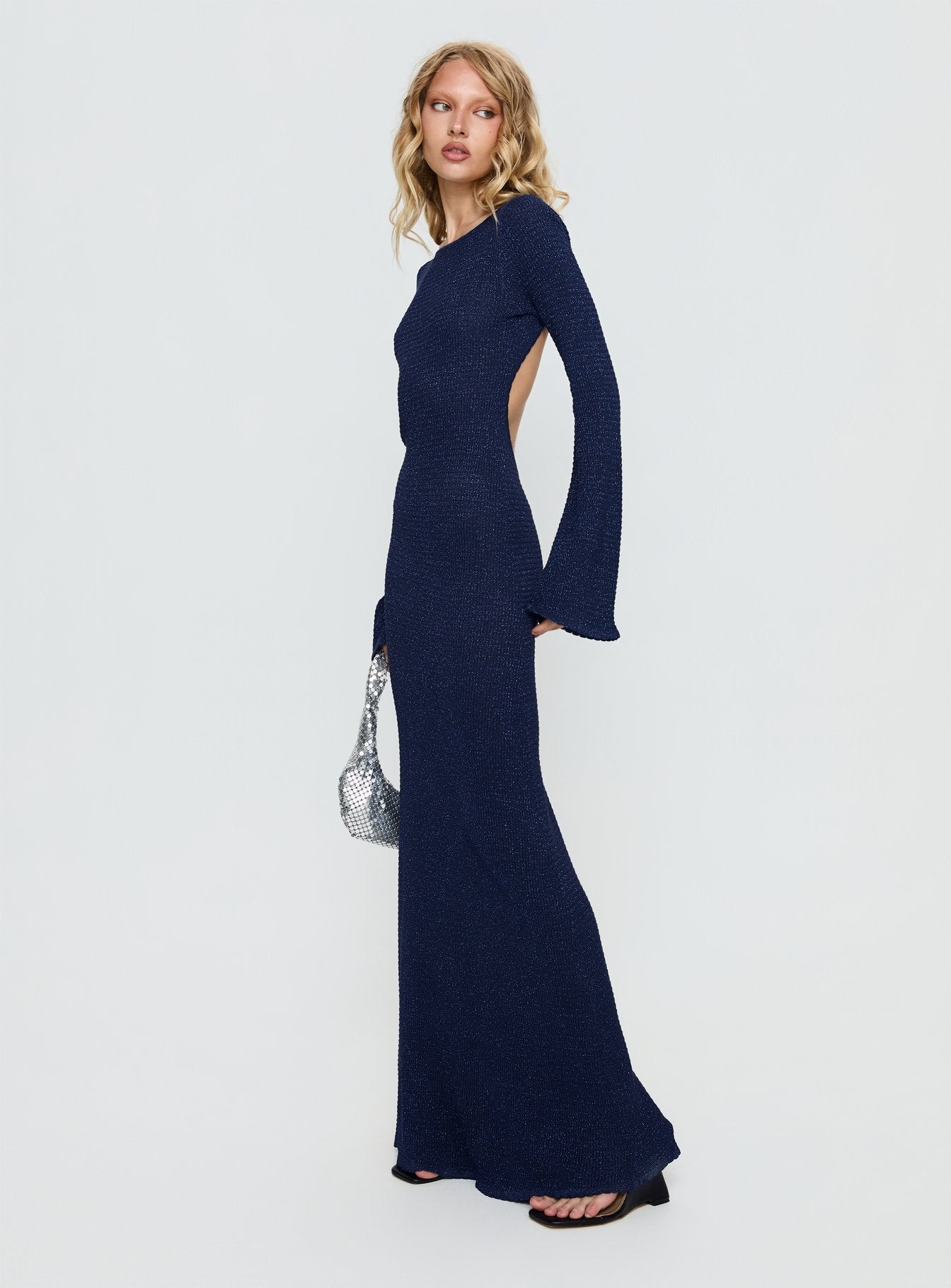 Rhapsody Long Sleeve Knit Maxi Dress | Navy | Womens | Princess Polly Lower Impact Rhapsody Long Sleeve Knit Maxi Dress | Navy | Womens | Princess Polly Lower Impact