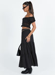 Hale Midi Skirt Black Princess Polly  Maxi 