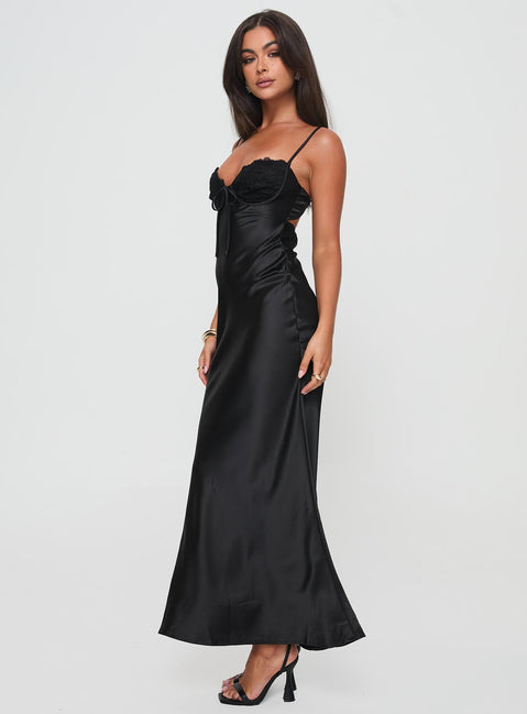 Fadyen Bias Cut Maxi Dress | Black | Womens | Princess Polly Fadyen Bias Cut Maxi Dress | Black | Womens | Princess Polly