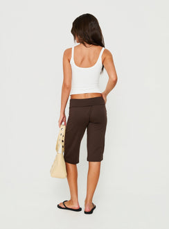 Laroy Folded Capri Pant Chocolate
